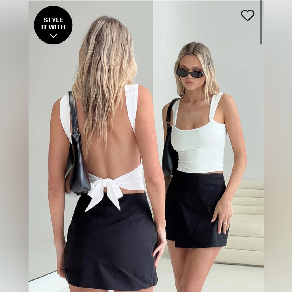 Princess Polly white open back top